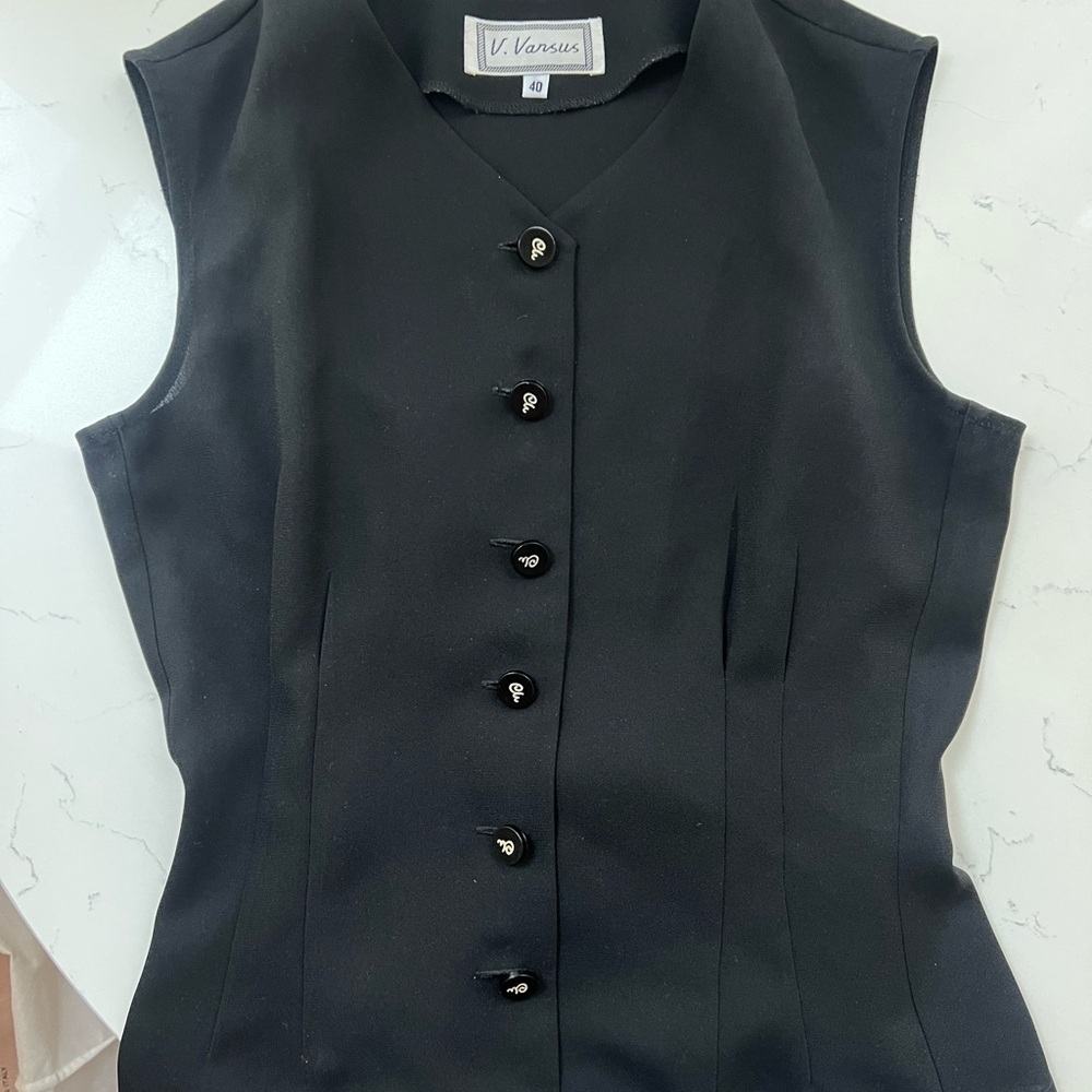 Vintage Black button up vest top